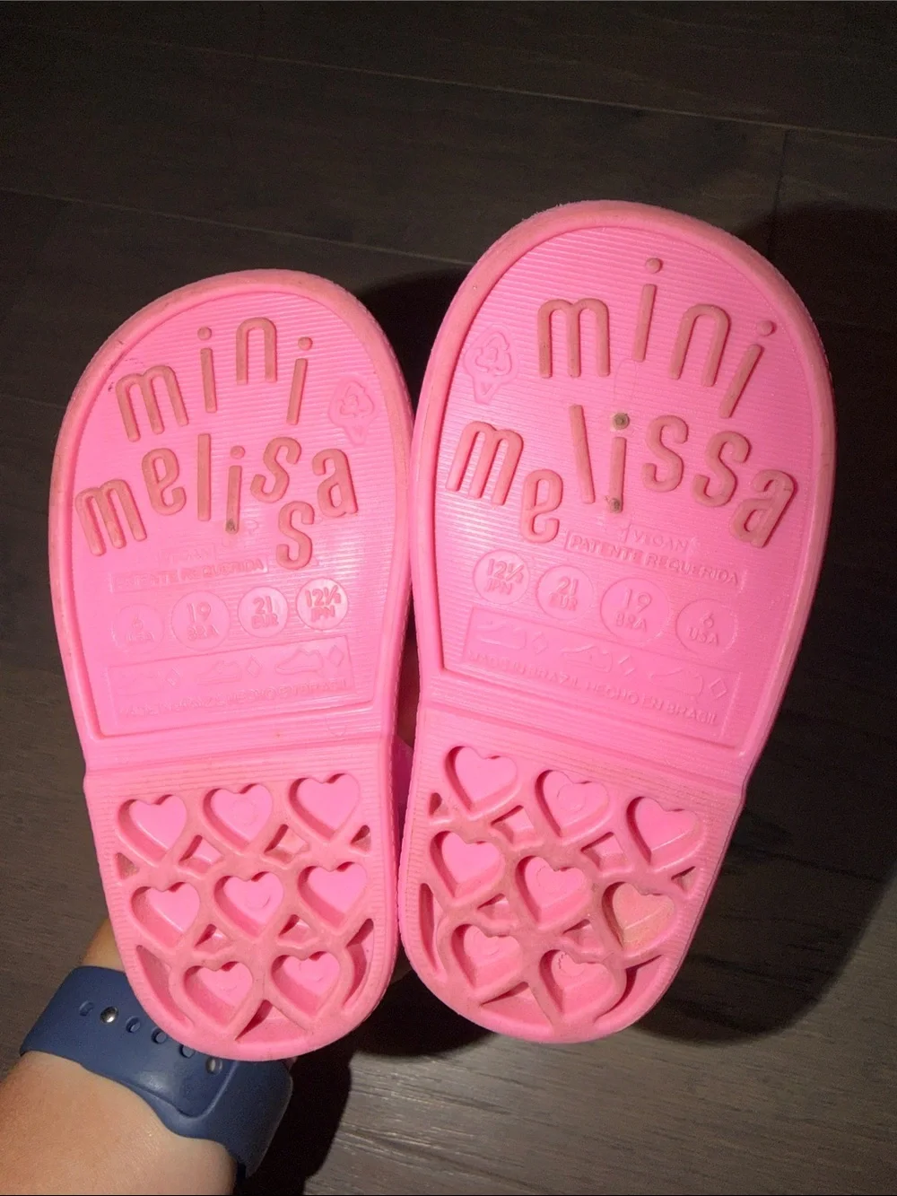 Mini Melissa Girls Pink Heart Sandals
